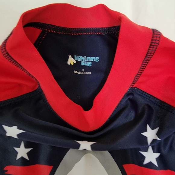 Lightning Bug boys size 6, solar, swim rash guard, long sleeve shirt. - Picture 2 of 3